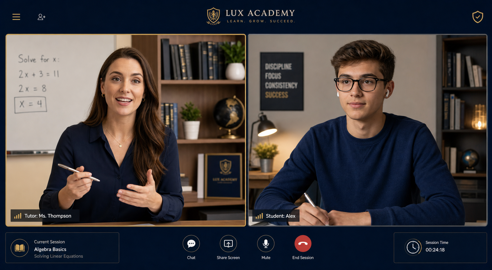 Live online tuition session